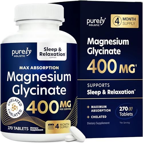 Glicinato de Magnesio 400mg | Suministro para 4+ Meses | Apoyo para Sueño, Relajación y Músculos | Suplemento Vegano de Magnesio Chelado | 270 - imagen 1