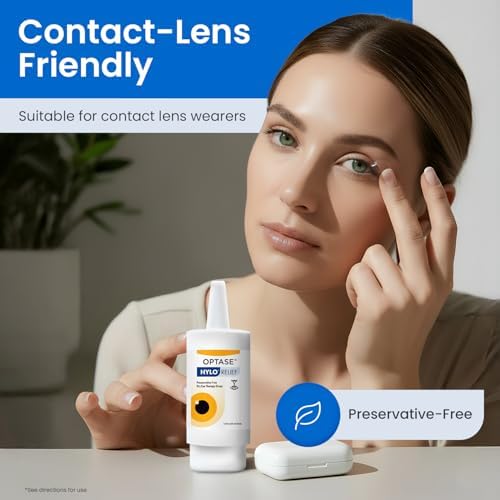 Optase HYLO Relief Gotas para Ojos Secos, 10 ml (0.33 fl oz), 300 Dosis - Gotas Sin Conservadores, Solución Hidratante Compatible con Lentes de - imagen 4