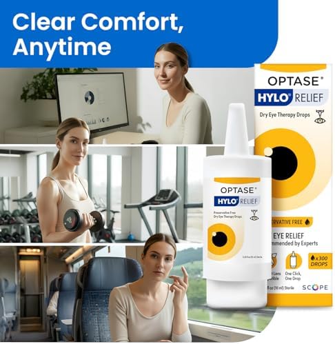 Optase HYLO Relief Gotas para Ojos Secos, 10 ml (0.33 fl oz), 300 Dosis - Gotas Sin Conservadores, Solución Hidratante Compatible con Lentes de - imagen 6