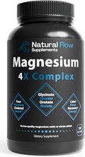 Suplemento Natural Flow 4X Complejo de Magnesio — 200mg de Mg Elemental — Glicinato, Taurato, Malato y Orotato — Apoyo para Sueño, Calma y Músculos — - imagen 1