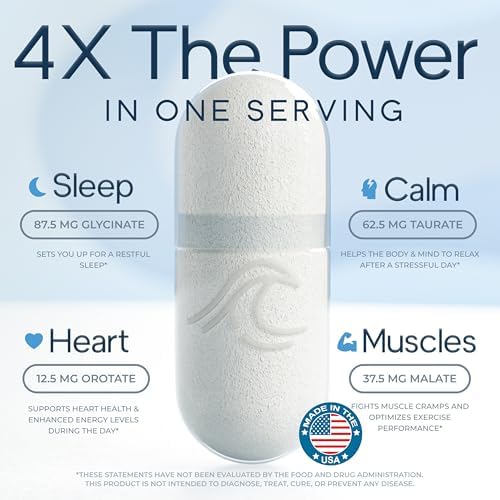 Suplemento Natural Flow 4X Complejo de Magnesio — 200mg de Mg Elemental — Glicinato, Taurato, Malato y Orotato — Apoyo para Sueño, Calma y Músculos — - imagen 2