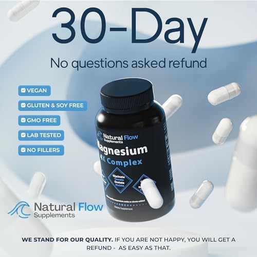 Suplemento Natural Flow 4X Complejo de Magnesio — 200mg de Mg Elemental — Glicinato, Taurato, Malato y Orotato — Apoyo para Sueño, Calma y Músculos — - imagen 7