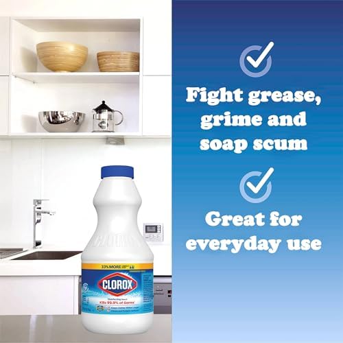 Clorox Limpiador Desinfectante Regular, Paquete de 2 Botellas de 24 oz, Blanqueador Líquido Concentrado, Elimina Moho, Manchas y Más - imagen 6