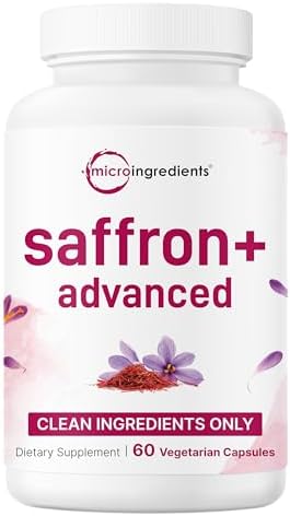 Suplementos Avanzados Micro Ingredients Saffron+, 60 Cápsulas Veganas – 10 en 1 con Extracto de Azafrán, Vitamina C Liposoluble, Magnesio, Cúrcuma y - imagen 1