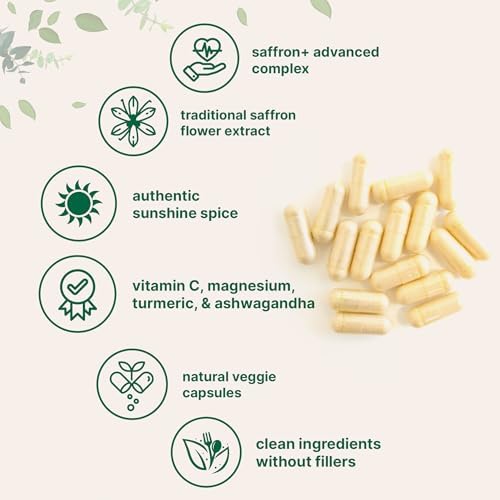 Suplementos Avanzados Micro Ingredients Saffron+, 60 Cápsulas Veganas – 10 en 1 con Extracto de Azafrán, Vitamina C Liposoluble, Magnesio, Cúrcuma y - imagen 3