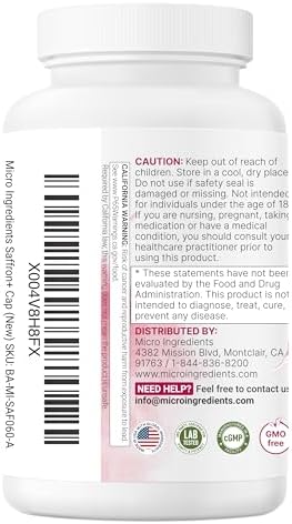 Suplementos Avanzados Micro Ingredients Saffron+, 60 Cápsulas Veganas – 10 en 1 con Extracto de Azafrán, Vitamina C Liposoluble, Magnesio, Cúrcuma y - imagen 7