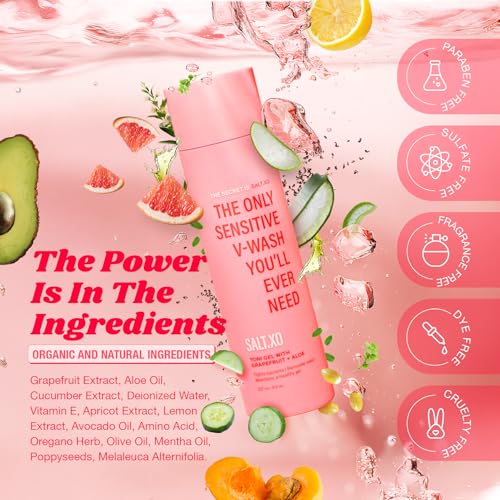 Gel de Lavado Yoni Sensitive Grapefruit salt.xo, Cuidado Íntimo para Mujeres, Gel pH Balanceado, Libre de Crueldad, 8 Fl Oz - imagen 6