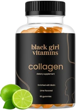 Vitaminas Black Girl - Gomitas de Colágeno para el Cabello, Piel y Uñas, con Vitamina C, E y Biotina, Sin Gluten, (Lima), 60 piezas - imagen 1