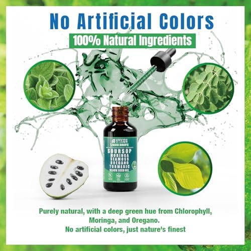 Gotas Líquidas Amargas de Guanábana 10 en 1 con Musgo Marino, Moringa, Cúrcuma, Aceite de Semilla Negra, Orégano y Ashwagandha | Extractos Herbales - imagen 5