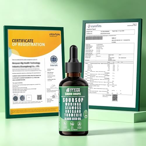 Gotas Líquidas Amargas de Guanábana 10 en 1 con Musgo Marino, Moringa, Cúrcuma, Aceite de Semilla Negra, Orégano y Ashwagandha | Extractos Herbales - imagen 8