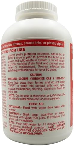 Limpiador de Drenaje Thrift T-200 – Abre Drenos Sin Olor de 2 lb – Activado por Agua Caliente – Ideal para Drenajes Pequeños, Trampas de Grasa y - imagen 3