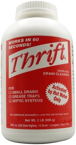 Limpiador de Drenaje Thrift T-200 – Abre Drenos Sin Olor de 2 lb – Activado por Agua Caliente – Ideal para Drenajes Pequeños, Trampas de Grasa y - imagen 6