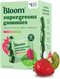 Gomitas Bloom Super Greens, Suplemento diario de fibra con frutas y verduras para salud digestiva, sabor fresa y kiwi, 12 porciones (48 en total) - imagen 1