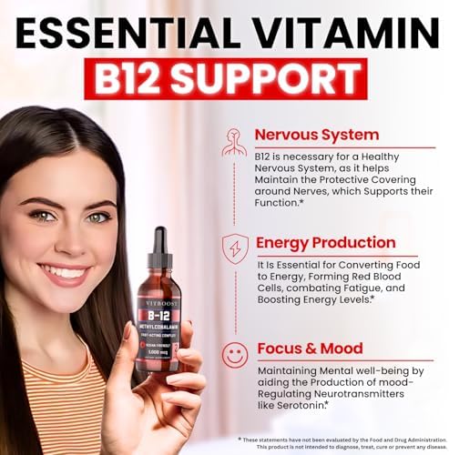 VITBOOST Gotas Líquidas Veganas de B-12 – 60 x 5000 mcg Suplemento Sublingual de Methylcobalamin Sabor Frambuesa | Máxima Absorción y Energía | Sin - imagen 4