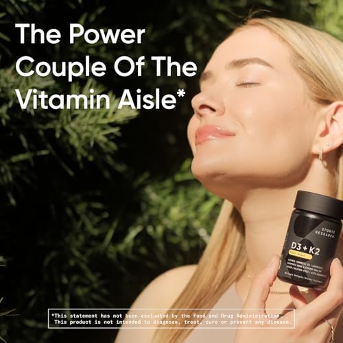Vitaminas D3 y K2 de Sports Research® con 10,000iu de D3 de origen vegetal y 100mcg de K2 como MK-7 | Verificado No GMO y Certificado Vegano 60ct - imagen 6
