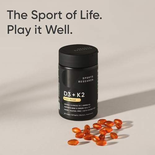 Vitaminas D3 y K2 de Sports Research® con 10,000iu de D3 de origen vegetal y 100mcg de K2 como MK-7 | Verificado No GMO y Certificado Vegano 60ct - imagen 7