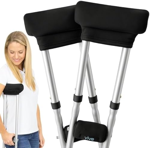Almohadillas y Agarraderas Vive Premium para Muletas - Cómodas, Transpirables y Lavables a Máquina - Fundas que Reducen Olores y Humedad para Adultos - imagen 1