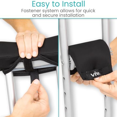 Almohadillas y Agarraderas Vive Premium para Muletas - Cómodas, Transpirables y Lavables a Máquina - Fundas que Reducen Olores y Humedad para Adultos - imagen 5