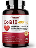 ZEBORA CoQ10 400mg Softgels con PQQ, BioPerine y Omega-3, Suplemento de Coenzima Q10 para Alta Absorción, Antioxidante Potente, 120 Porciones - imagen 1
