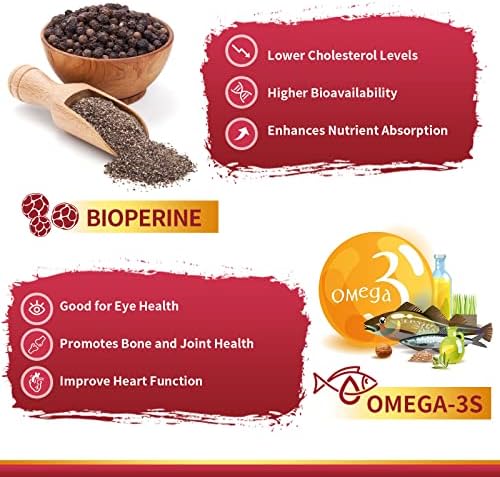 ZEBORA CoQ10 400mg Softgels con PQQ, BioPerine y Omega-3, Suplemento de Coenzima Q10 para Alta Absorción, Antioxidante Potente, 120 Porciones - imagen 6
