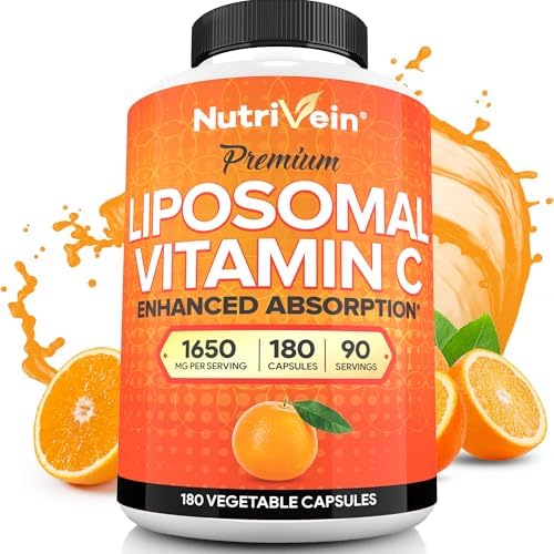 Suplemento de Vitamina C Liposomal Premium Nutrivein 1650mg - 180 Cápsulas: Alta Absorción y Dosis para Defensas del Cuerpo y Bienestar General - imagen 1
