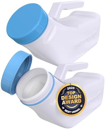 Orinales para Hombre a Prueba de Derrames PerfectMed (Paquete de 2) - 32 oz/1000 ml | Botella de Orina Portátil con Tapa que Brilla en la Oscuridad | - imagen 1