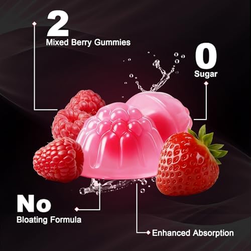 Creatina para Mujeres, Gomas de Creatina Monohidratada con Colágeno, BCAA, L-Carnitina y Taurina, Sabor Fresa, Suplemento Energético Sin Azúcar, 120 - imagen 6