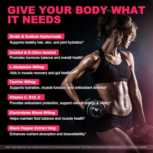 Creatina para Mujeres, Gomas de Creatina Monohidratada con Colágeno, BCAA, L-Carnitina y Taurina, Sabor Fresa, Suplemento Energético Sin Azúcar, 120 - imagen 7