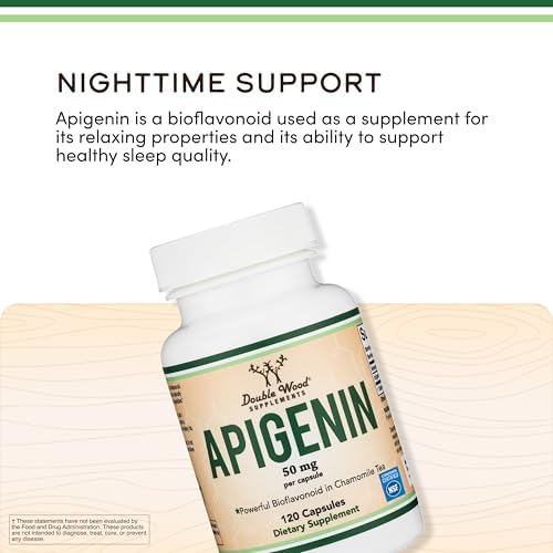Suplemento de Apigenina - 50mg por Cápsula, 120 Contenidos (Bioflavonoide Potente de Té de Manzanilla para Relajación, Sueño y Ánimo) Flavonoles - imagen 6