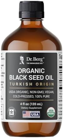 Aceite de Semilla Negra Orgánico Dr. Berg – Aceite de Comino Negro 100% Puro – USDA Orgánico, Halal, Vegano – Para Cabello, Piel y Sistema - imagen 1