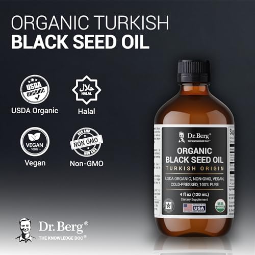 Aceite de Semilla Negra Orgánico Dr. Berg – Aceite de Comino Negro 100% Puro – USDA Orgánico, Halal, Vegano – Para Cabello, Piel y Sistema - imagen 2