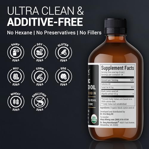 Aceite de Semilla Negra Orgánico Dr. Berg – Aceite de Comino Negro 100% Puro – USDA Orgánico, Halal, Vegano – Para Cabello, Piel y Sistema - imagen 5