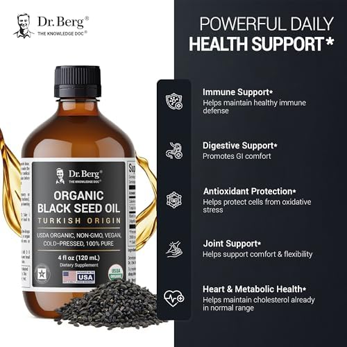 Aceite de Semilla Negra Orgánico Dr. Berg – Aceite de Comino Negro 100% Puro – USDA Orgánico, Halal, Vegano – Para Cabello, Piel y Sistema - imagen 6