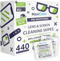 Toallitas de Limpieza MAXI CLEAN 440 Paquete para Lentes, Prehumedecidas y Envase Individual, Limpieza Sin Rayas para Gafas y Pantallas, 5.5 x 4.7 - imagen 1