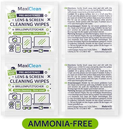 Toallitas de Limpieza MAXI CLEAN 440 Paquete para Lentes, Prehumedecidas y Envase Individual, Limpieza Sin Rayas para Gafas y Pantallas, 5.5 x 4.7 - imagen 6