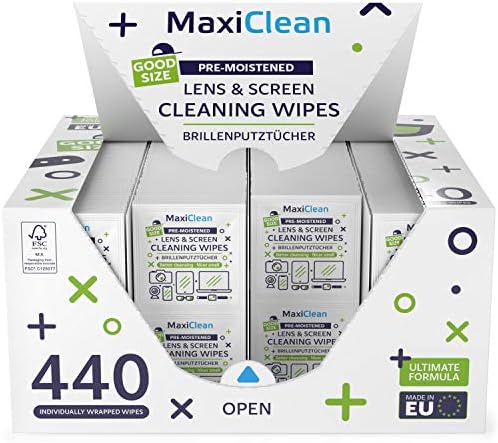 Toallitas de Limpieza MAXI CLEAN 440 Paquete para Lentes, Prehumedecidas y Envase Individual, Limpieza Sin Rayas para Gafas y Pantallas, 5.5 x 4.7 - imagen 8