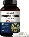 Complejo de Magnesio 500mg, 300 Cápsulas | 10 en 1: Glicinato, Citrato, Malato y Más | Forma Quelada para Fácil Absorción | No Transgénico - imagen 1