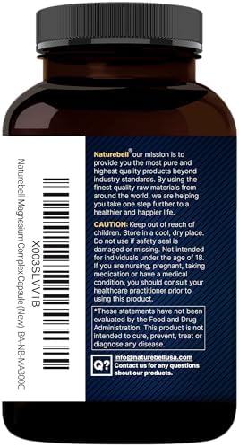 Complejo de Magnesio 500mg, 300 Cápsulas | 10 en 1: Glicinato, Citrato, Malato y Más | Forma Quelada para Fácil Absorción | No Transgénico - imagen 7