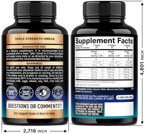 Aceite de Pescado Omega 3 3600 mg - Suplemento Omega 3 | EPA & DHA - Libre de Metales Pesados - Apoyo para Corazón, Cerebro y Articulaciones - Aceite - imagen 2