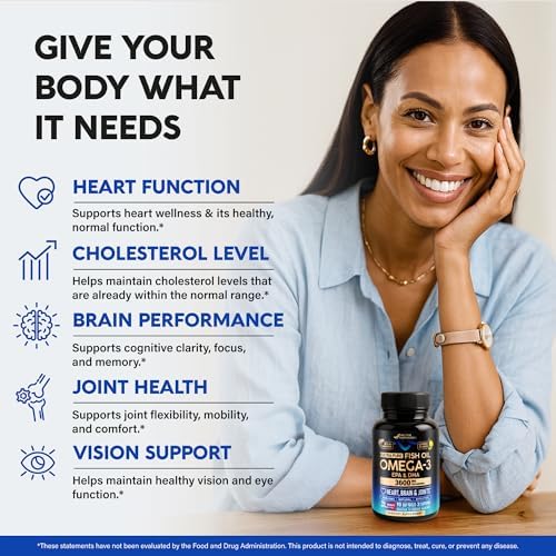 Aceite de Pescado Omega 3 3600 mg - Suplemento Omega 3 | EPA & DHA - Libre de Metales Pesados - Apoyo para Corazón, Cerebro y Articulaciones - Aceite - imagen 3
