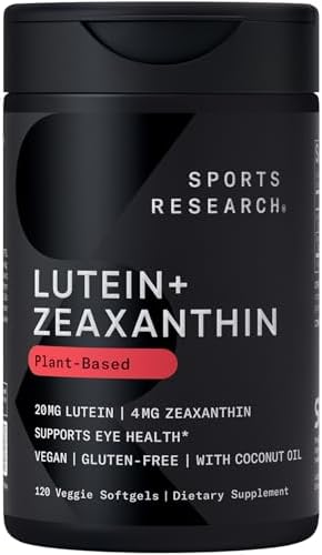 Cápsulas de Luteína y Zeaxantina Sports Research® - Suplemento para la Salud Ocular con Lute-Gen® y Aceite de Coco Orgánico - Vegano y No GMO - 120 - imagen 1