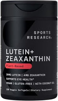 Cápsulas de Luteína y Zeaxantina Sports Research® - Suplemento para la Salud Ocular con Lute-Gen® y Aceite de Coco Orgánico - Vegano y No GMO - 120 - imagen 1