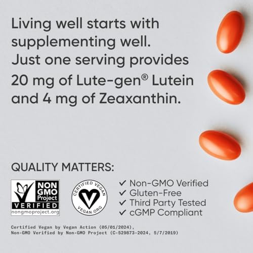 Cápsulas de Luteína y Zeaxantina Sports Research® - Suplemento para la Salud Ocular con Lute-Gen® y Aceite de Coco Orgánico - Vegano y No GMO - 120 - imagen 4