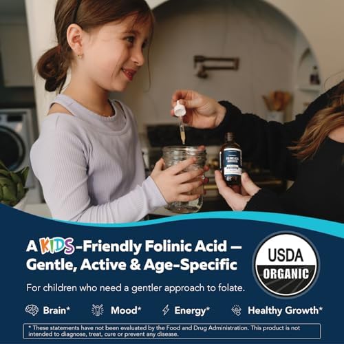 FolinicActive Kids Orgánico - Ácido Folínico + B12, B6 y B2 - Apoyo Suave a la Metilación para Ánimo, Energía y Cognición, Dosis Ajustable para Niños - imagen 2