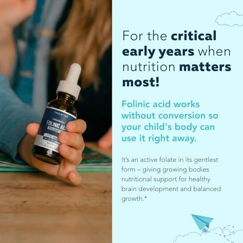 FolinicActive Kids Orgánico - Ácido Folínico + B12, B6 y B2 - Apoyo Suave a la Metilación para Ánimo, Energía y Cognición, Dosis Ajustable para Niños - imagen 5
