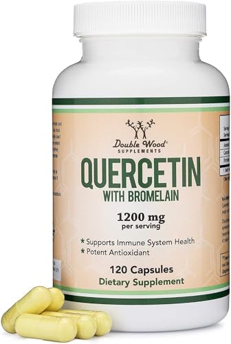 Quercetina con Bromelina - 96% Alta Pureza - 120 Cápsulas (1,200mg por Porción) - Apoya la Salud Inmunológica en Hombres y Mujeres (Vegano, Terceros - imagen 1