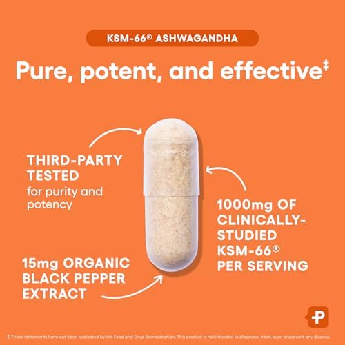 KSM-66 Ashwagandha en Polvo de Raíz - 1,000mg Orgánico con Pimienta Negra - 5% Withanolides - Apoyo para Estrés, Ánimo y Rendimiento - 60 Cápsulas - imagen 4