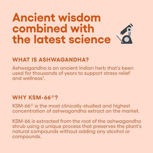 KSM-66 Ashwagandha en Polvo de Raíz - 1,000mg Orgánico con Pimienta Negra - 5% Withanolides - Apoyo para Estrés, Ánimo y Rendimiento - 60 Cápsulas - imagen 5