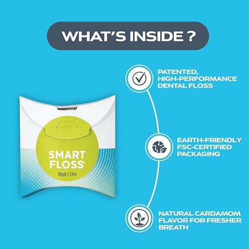 Hilo Dental Natural DrTung's - Sin PTFE ni PFAS, Suave con las Encías, Expande y Se Estira, Sin BPA, Sabor a Cardamomo (Paquete de 3) - imagen 2