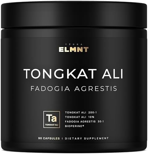 Suplemento de Tongkat Ali 200x para Hombres con Extracto de Fadogia Agrestis - 10% Eurycomanone - Mayor Potencia para Crecimiento Muscular y Aumento - imagen 1